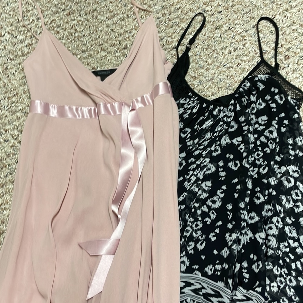 2 chiffon Express dresses.  Smoke free / free home. Barely worn.